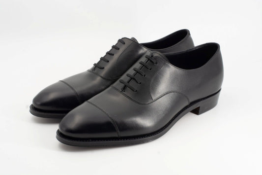 70C01　CAP TOE OXFORD　グッドイヤーウェルト製法　ブラック　3/4画像